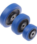 Heavy Duty 3 4 5 Inch Silent Swivel Casters with Dual Ball Bearings for Industrial Carts and Equipment, blue wheel set