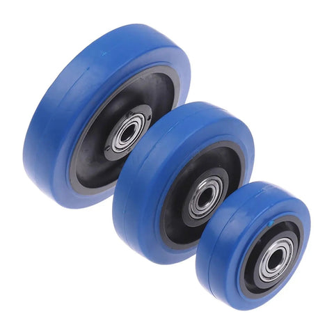 Heavy Duty 3 4 5 Inch Silent Swivel Casters with Dual Ball Bearings for Industrial Carts and Equipment, blue wheel set
