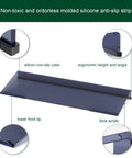 Ergonomic Acrylic Keyboard Stand for Desktop showing silicone anti-slip strip and ergonomic angle in translucent acrylic.