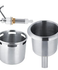 Stainless Steel Brass Dipper Well Faucet for Coffee Shop Sinks with chrome-plated faucet, ideal for utensil sanitation and quick rinse.