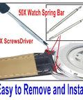 50Pcs 18mm Watch Spring Bars Replacement Kit With 1.5mm Diameter Stainless Steel Pins Double Flanged Ends Includes Watch Band Remover Tool For Easy Strap Swaps Durable 18mm Width Fits Most 18mm Bands