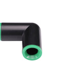Raindrip 1/2-inch compression elbow, black plastic with green end rings