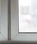 Two Pack Kid Safe Proof Cabinet Locks For Kitchen And Home Safety Plastic Drawer Latches installed on a window