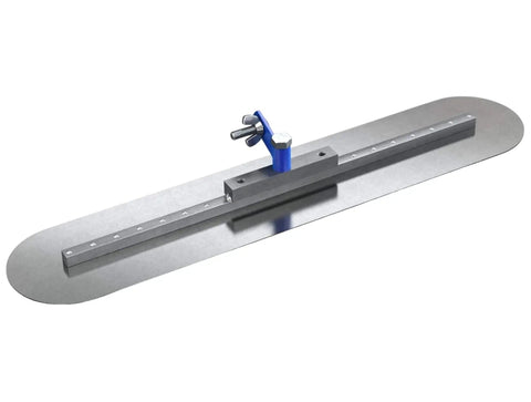 24 Inch By 5 Inch Round End Spring Steel Fresno Trowel With Swivel All Angle Bracket And Universal Handle Mount for smooth finishing