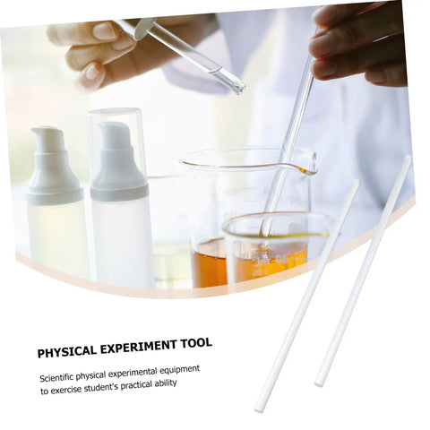Glass rods for Friction Electrification Rod Set For Physics Experiments Two Piece Glass Static Electricity Lab Kit For Middle School