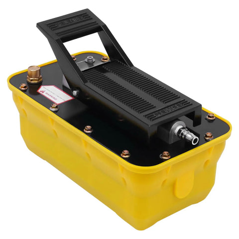 Workhorse Heavy Duty Tire Bead Breaker Kit With 70 MPa Hydraulic Foot Pump And 10000 PSI Capacity 10 Ton Bead Breaker Tool With Air Hose For Farm Equipment Tractors Buses Lawn Mowers And ATVs, yellow pump unit