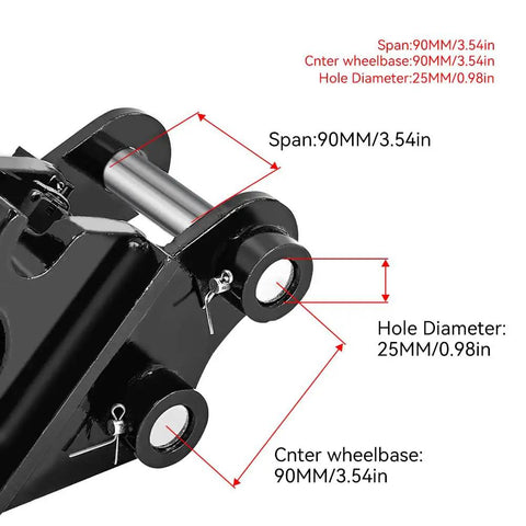 Quick Change Hitch for Mechanical Mini Excavator Backhoe Attachment, Fits 1T To 1.5T Digging Machines, 90mm Span, 25mm Hole Diameter