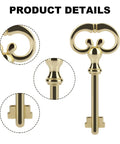 Rugged And Ready Roll Top Desk Lock Key Set Antique Brass Plated Skeleton Replacement Master Key detailed image of keys.