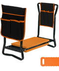 Heavy Duty Foldable Garden Kneeler And Seat With Two Tool Bags, Two In One Ergonomic Kneeling Chair For Weeding And Planting