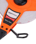 Open Reel Fiberglass Measuring Tape, Go-To Tool For Pros And DIYers, 100 Feet Of Non Stretch Vinyl Coated Tape displayed