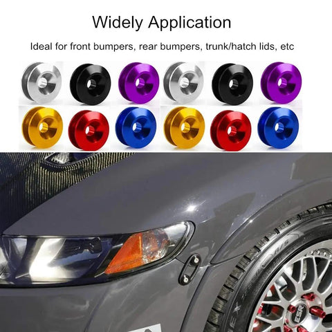 Installed Universal Car Bumper Quick Release Fastener Kit For Front And Rear Bumpers Black With Six O Rings