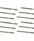 Silver Stainless Steel Watch Stem Extenders 0.9mm Internal 0.9mm External, durable repair parts for watches, pack of 12