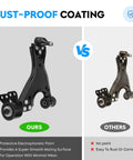 Comparison of rust-proof coated GMC Front Lower Control Arm With Ball Joint Kit 2Pc Set and uncoated version for Traverse 2009-2017