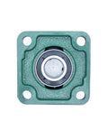 Pillow Block Bearing 1 Inch Bore Set Of 2 UCF205 16 Square Flange Mounted Cast Iron Housing With Chrome Steel Ball Bearings Built Tough For Heavy Duty Use, square flange