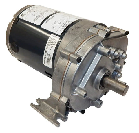 High-Torque 1/4 HP AC Parallel Shaft Gear Motor, 12 RPM, 115V 60Hz, 3.1A, 600 In-Lb Load Torque, side view of motor and shaft