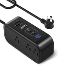 On-The-Go 9-In-1 PD 65W USB-C Power Strip With 6 AC Outlets, 2 USB-C PD Ports And 1 USB-A Fast-Charge Port, black design