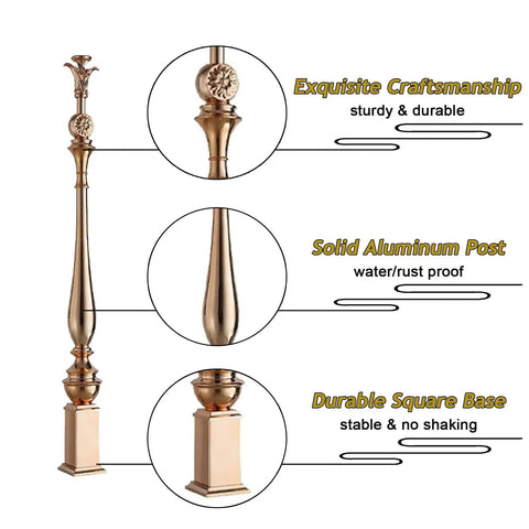 Tough As Nails Adjustable Staircase Railing Balusters 15 Piece Set with solid aluminum post and durable square base.