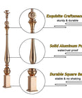 Reliable Adjustable Stair Railing Columns Built Tough For Home Upgrades Featuring A Straight Forward Install close-up of aluminum post with decorative top and square base
