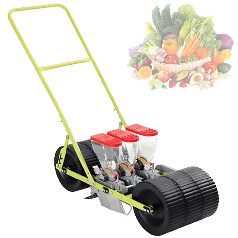 Hand Push Garden Seed Planter With Adjustable Row Spacing Plant Spacing And Depth 3 4 5 6 Row Seeder With vegetable illustration