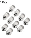Push To Connect Fittings 1 Quarter Inch Tube OD To 10-32 UNF Male Straight Union Copper Quick Connect Pneumatic Fittings