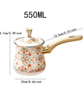 Stainless Steel Turkish Coffee Pot 500ml Stovetop Coffee Maker With Long Heat Resistant Wooden Handle Milk Warmer Pot With Lid