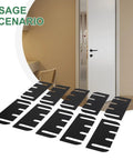 10 Pack Door Hinge Shims 4 Inch PVC Door Repair Kit For Easy DIY Alignment Fixes, displayed on a table with a door in the background.