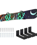 Rock Solid Aluminum Wall Mount Snowboard Rack With Hella Secure Eva Grip Pads To Keep Your Boards Locked Down Safe For Garage Or Home Storage Layouts Includes Two Heavy Duty Rack Units with snowboard and mounting hardware.