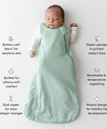 Bamboo Sleep Sack for Infants and Toddlers, 1.0 TOG Wearable Blanket With Dual Zipper, Hip Friendly and Cozy, Year Round Sage Baby