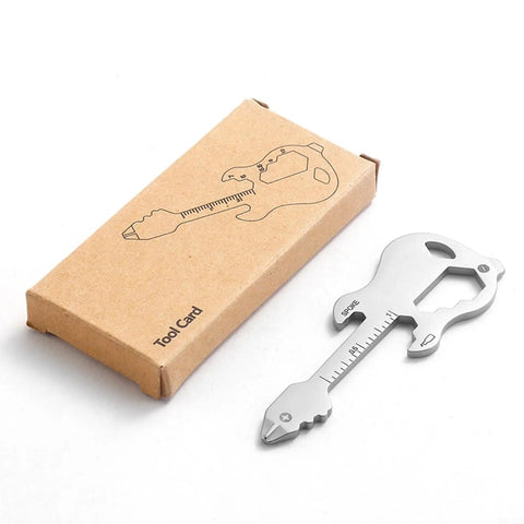 Compact Stainless Steel Multitool Keychain With Bottle Opener And Screwdriver Ruler For Hiking Camping Travel And Everyday Carry
