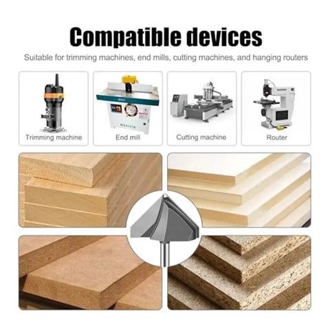 Solid 6mm And 1/4 Inch Shank V-Cutter Router Bit For Wood Trimming Wall Flanging With Razor Sharp Edges To Crush Hard Work In Your Shop compatible with trimming machines and routers.