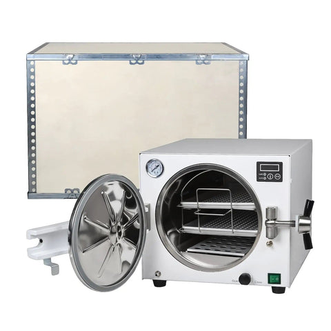 Stainless Steel 18L Autoclave High Pressure Temperature 1100W LED Steam Sterilizer For Medical Use Class N With door open
