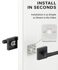 Matte Black 2 Pack Dummy Interior Door Handles With Lever And Deadbolt, Keyed Entry From Outside And Fast Thumb Button Lock Inside, All Keys Alike For A Simple, Secure Home Security Upgrade, installed on white door