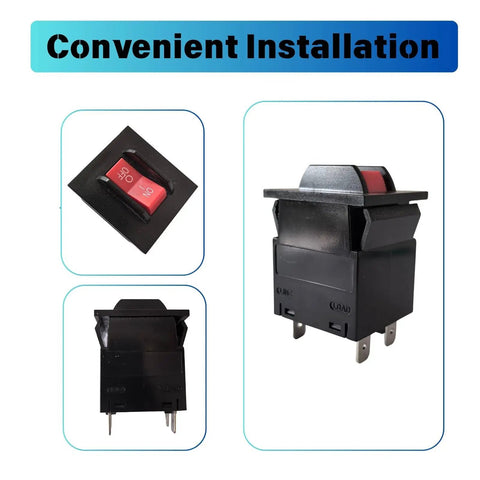 20 Amp Generator Circuit Breaker Replacement Manual Reset Push Button Breaker For Portable Generators smooth installation on a black panel.