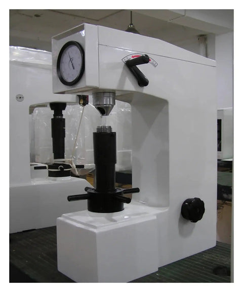 HR150A Manual Durometer Gauge Dead On Accurate Hardness Tester Meter for rubber foam and leather, white alloy frame.