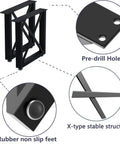 Heavy Duty Beefy Steel X Shape Table Legs 16 Inch Black 2 Pack Adjustable Industrial Coffee Table Supports Powder Coated