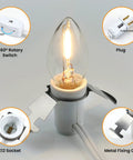 Clip In LED Light Cord 6ft With On Off Switch No Fuss Replacement Blow Mold Lamp Cord details including C7 bulb and components
