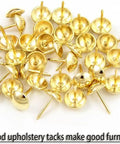 Tough As Nails Gold Metal Upholstery Tacks For Furniture Fixes And Slick Diy Upgrades 500 Pack Heavy Duty Brass Thumb Nails