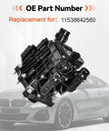 Shop Grade Engine Coolant Thermostat Housing Replacement For BMW 230i Models 2022 To 2025, black plastic with ports.