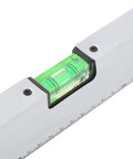 Ycauty Spirit Level Magnetic Measuring Ruler Aluminium Alloy for DIY Projects Home Garden 500mm Silver close-up view of level vial