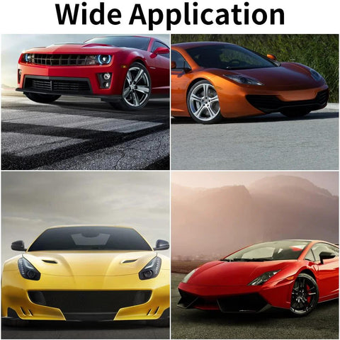 Tire changer switch product collage showing four sports cars in red, orange, and yellow.