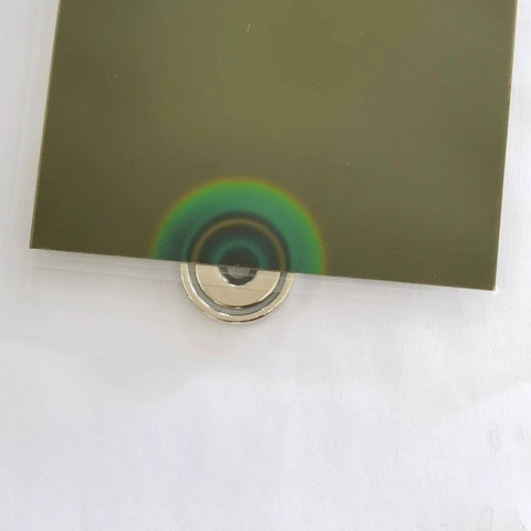 4x6 Inch Magnetic Field Viewing Film with a green visual aid showing magnetic flux patterns on a white surface