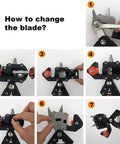 Pro Grade 2-In-1 Grafting And Pruning Tool With Replaceable Omega Cut V Cut And U Cut Blades SK5 Steel Durable ABS Handle In Black And Orange Heavy-Duty Pruner For Precise Grafts And Efficient Garden Pruning blade change steps