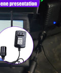 Ready Rock Solid 12V 2A AC To DC Converter With Cigarette Lighter Socket Adapter connected to a car display.