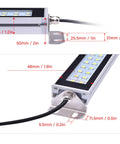 Explosion Proof CNC Machine Tube Light With Waterproof Anti Corrosion Housing 20W 24V 36V Industrial Work Lamp dimensions