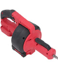Cordless Electric Drain Auger Knocks Out Nasty Drain Clogs Fast With 23 Foot Flexible Spiral Cable For Sinks Toilets And Bathtubs Heavy Duty Rechargeable Tool, showing compact red design.