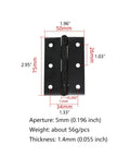 Heavy Duty 3x2 Inch Butt Hinges Black Finish 24 Pack with Plain Bearing, Thickened Steel Plate, Square Corner Door Hinges