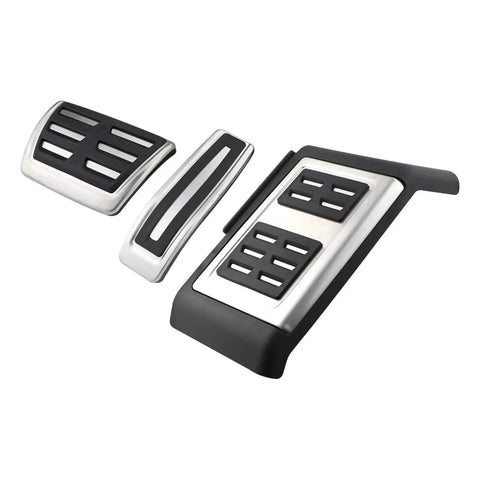 Knockout Clutch Pedal Pads For Vw Touareg 2007 To 2018 Hella Grippy Rubber Dead Pedal Cover set with integrated footrest.