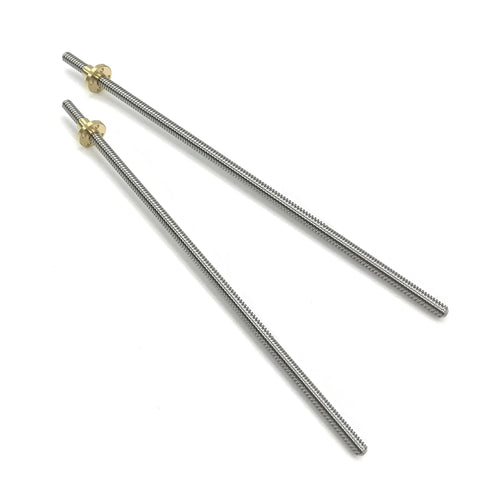 Two 200mm Tr8X2 Lead Screws With T8 Brass Nuts For Your 3D Printer Z Axis Upgrade, Acme Thread, 2mm Pitch, 1 Start, 2mm Lead.