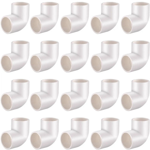 Half Inch 20 Pcs Heavy Duty 90 Degree PVC Elbow Fittings Socket To Socket For Do It Yourself Projects Built Tough Schedule 40 Pipe Couplers