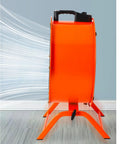 Heavy Duty 20 Inch Industrial Drum Fan That Cranks Out Serious Airflow With Rock Solid Metal Construction And Adjustable Tilt For Warehouses Garages Or Shops from side view, showing airflow.